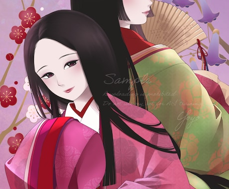 和風・和服専門｜儚げで凛とした人物イラスト描きます 〖商用OK〗MV /装画/サムネイルなど丁寧に制作いたします イメージ2