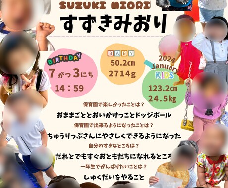 卒園アルバムの個人ページ作成します お子様の写真の背景を透明化加工し、個人ページを作成します。 イメージ1