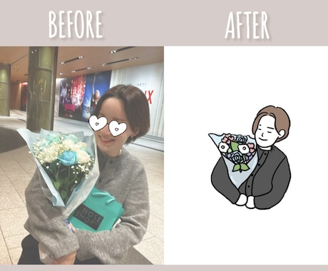 お気に入りの1枚を線画にします 写真の空気感をそのまま線画に｜SNSアイコンや記念日ギフトに イメージ2