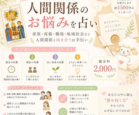 人間関係のお悩みを占います 家族、両親、職場、地域社会などの人間関係と向き合うお手伝い。 イメージ2