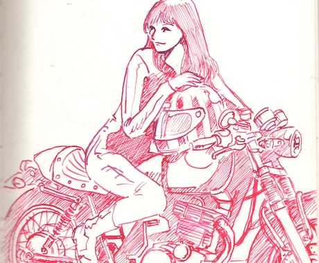 ペン画でのイラスト作成をいたします 車バイクや人物、ペットなどどんなものでもイラストにいたします イメージ2