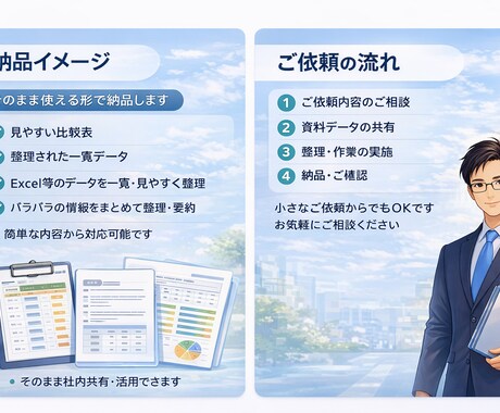 資料や情報を分かりやすく整理しますます 見積・文章・Excelを見やすく整えます イメージ2
