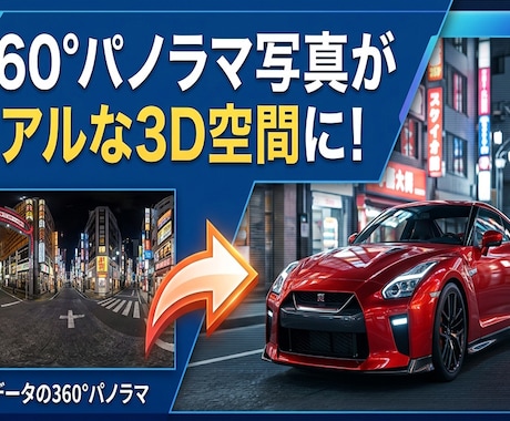 HDRI・360度パノラマ画像から3D背景作ります イメージ1