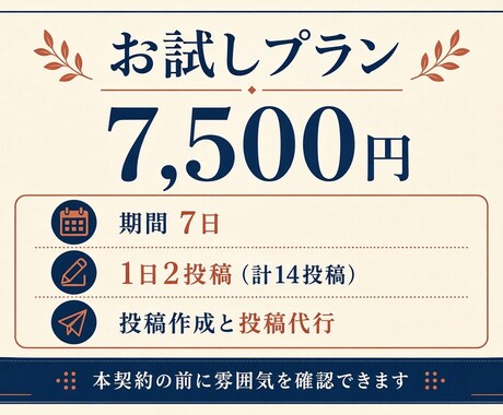 旅行・グルメのX運用を1週間お試し代行しますます 本契約の前に、投稿の雰囲気を確認できます イメージ2
