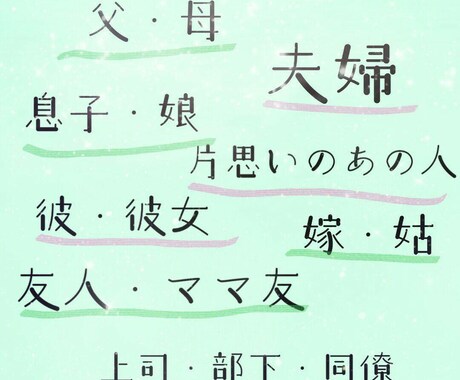 恋愛など、お相手の気持ち・解決策、お悩み承ります 【夫婦・親子・仕事、友人関係】お相手との悩みアドバイスします イメージ2