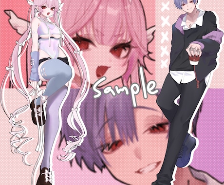 立ち絵や歌みた配信サムネなどのイラスト描きます SNSや動画配信サムネにプレゼントにも！ イメージ2