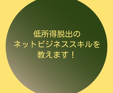 低所得脱出のネットビジネススキルを教えます 低所得者の方向けのネットでビジネスのスキルを教えます！ イメージ1