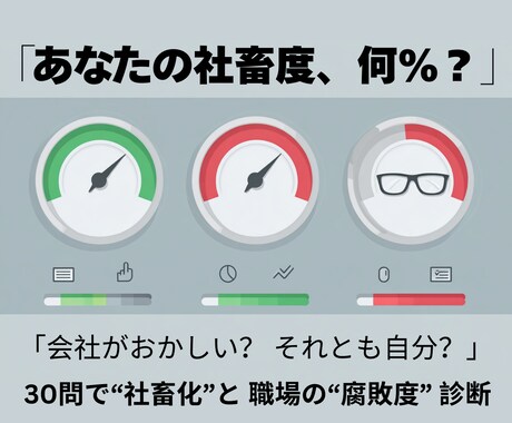 会社がおかしい？ それとも…社畜化レベル診断します あなたの仕事｜組織の腐敗度＆社畜化度を数値とコメントで診断 イメージ1