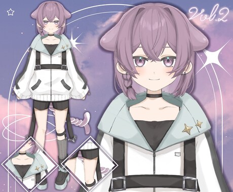 一括制作！男性・女性VTuberモデル制作します 全行程制作、低価格、一部著作権譲渡、男女、ケモノOK イメージ2