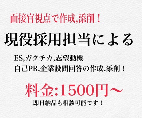 ES,志望動機,自己PR等を作成します 企業の目に留まる文章でエントリー通過を全力サポート！ イメージ1