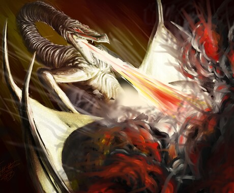 洋ファンタジー風の厚塗りイラスト描きます 重厚・闇・ドラゴン・モンスター・デーモン等 イメージ2