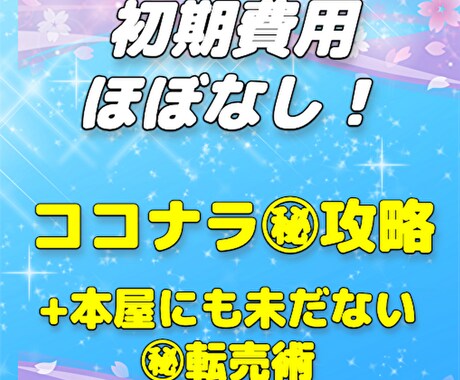 人生を今日から変える! ココナラ㊙︎攻略法教えます ココナラ㊙︎攻略法+ おまけ(本屋にも未だない㊙︎転売術 ) イメージ1