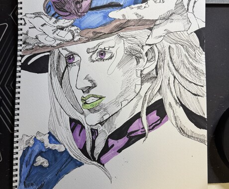 貴方、貴方様のご友人の似顔絵描きます 鉛筆やボールペンのようなもので描くので基本白黒の絵になります イメージ2