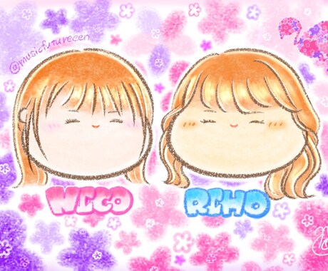 家族、友達、恋人、大切な日の記念の1枚を描きます ふわふわで幸せなイラストを、ご希望に添って丁寧に描きます！ イメージ2