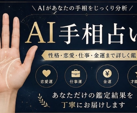 AIであなたの手相をじっくり分析します 性格・恋愛・仕事・金運などをわかりやすく鑑定！ イメージ1