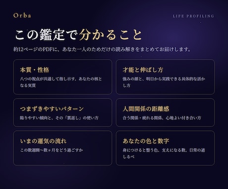 あなただけの人生の設計図を総合占いで精密鑑定します 8つの占術で本質・才能・向いている道を読む入口の鑑定書PDF イメージ2