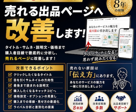 ココナラ８年の経験で売れる出品ページへ改善します 【売れない理由、私が見つけます】 イメージ1