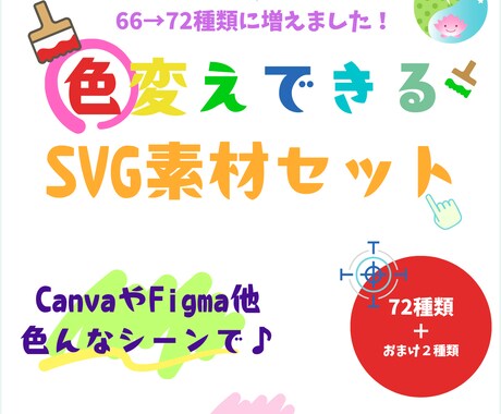 色変えできるSVGファイルを販売しています CanvaやFigma他、デザインのワンポイントに！ イメージ1