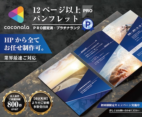 12ページ以上『商用』パンフレット制作致します 実務歴12年～21年のグラフィックデザイナーメンバーがご対応 イメージ1