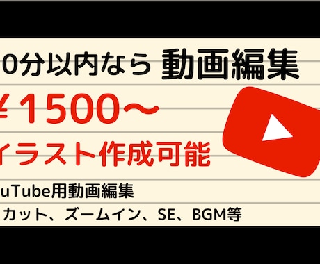 YouTube動画を編集します YouTube投稿用の動画を編集しますイラスト作成可能です！ イメージ1