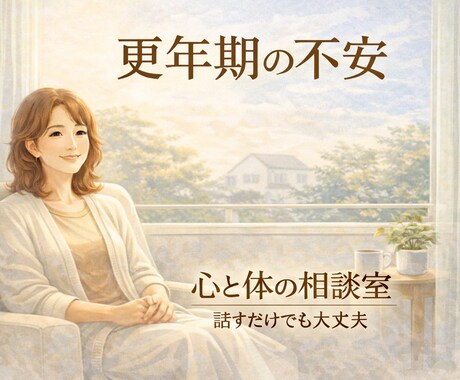 更年期の不安を心と体からやさしく整えます 短時間OK／うまく話せなくても大丈夫。心が軽くなる対話の時間 イメージ1
