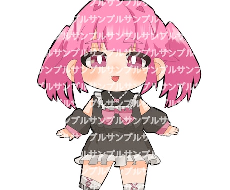POPで可愛いデフォルメミニキャラ描きます YouTubeで【歌い手】【ゲーム実況】する方におすすめです イメージ2