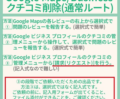 Google口コミ削除の申請文案を英語で作成します 海外ビジネスやテック企業に詳しい行政書士が英語で文案作成 イメージ2