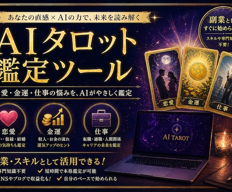 AIタロット鑑定ツール販売します 恋愛・金運・仕事運の3テーマ対応 イメージ1