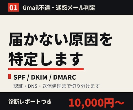 SPF/DKIM/DMARCを診断します メールが届かない・迷惑メール判定の原因を特定します イメージ1