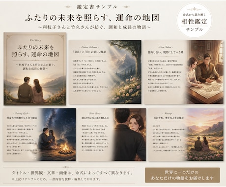 二人の星が紡ぐ相性物語をお届けします 命式から生まれる、二人だけの相性物語 イメージ2