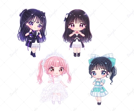 キラキラかわいいミニキャライラスト✧お描きします アイドルさんのグッズ・フラスタにも！メッセージカード作成も◎ イメージ2