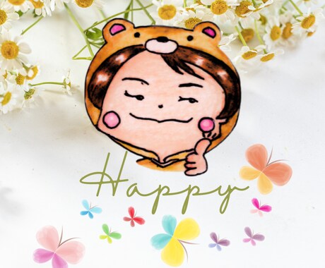 ゆる〜い似顔絵アイコン作ります お好きな背景を選んで組み合わせできます。格安1000円です。 イメージ2