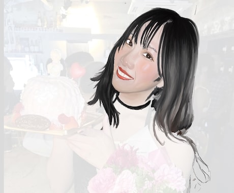 お写真をリアルタッチな似顔絵イラストにします イメージ1