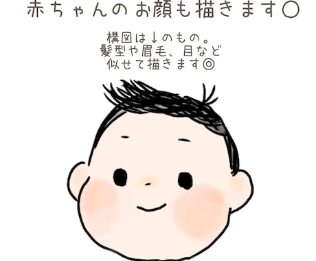 最短即日！赤ちゃんの似顔絵アイコンをお描きします SNSや、ブログ用に○ ゆるーい絵柄のオリジナルアイコン イメージ2