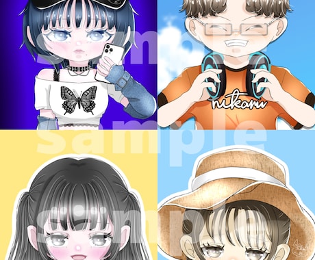 商用込みちびキャラアイコンを作成します 【初回限定価格】スピーディーで光沢感のあるイラストアイコン イメージ1