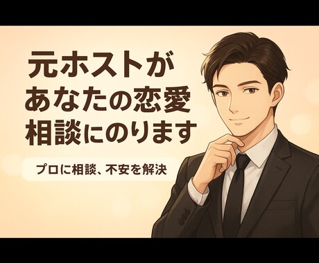 元ホストがあなたの恋愛相談に乗ります プロに相談！不安の解消！片思い〜両思い、復縁等幅広く解決！ イメージ1