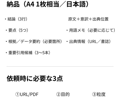 英文資料を企画向けに要約します 英語要約／英文資料を企画向けに整理（結論＋根拠＋引用候補） イメージ2