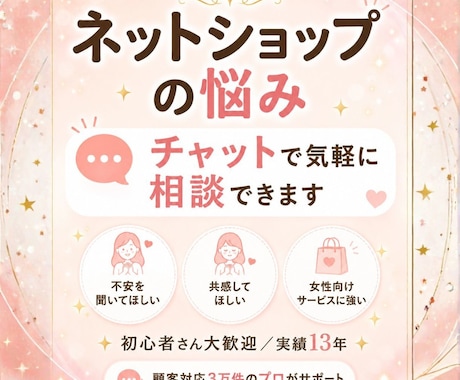 ネットショップの悩みチャットで1時間相談のります 初心者の方大歓迎！ネットショップ13年・顧客対応3万件以上 イメージ1