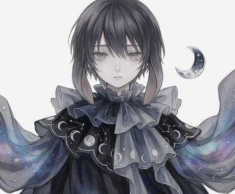 中性的・儚い雰囲気のアイコンイラスト描きます 透明感のあるキャラクターを丁寧に制作します！ イメージ1