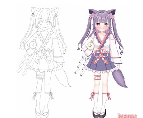 簡単な立ち絵を描きます IRIAMなどのパーツ分け無しの配信にお使いください！ イメージ2