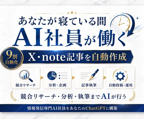 寝ている間にAI社員がX・note記事を作ります イメージ1