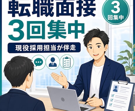 現役採用担当が転職面接を3回で仕上げます イメージ1