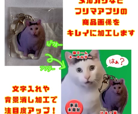 10枚までok フリマアプリの商品画像を加工します 注目度アップ!文字入れ、背景消し、合成加工で魅力的な画像に イメージ1