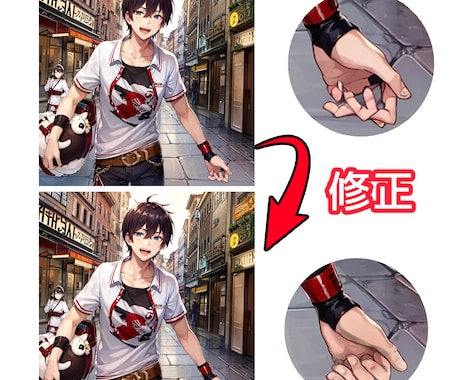 AIが生成した画像・イラストの修正と加筆します AIのミスをプロのクリエイターが修正！ イメージ2