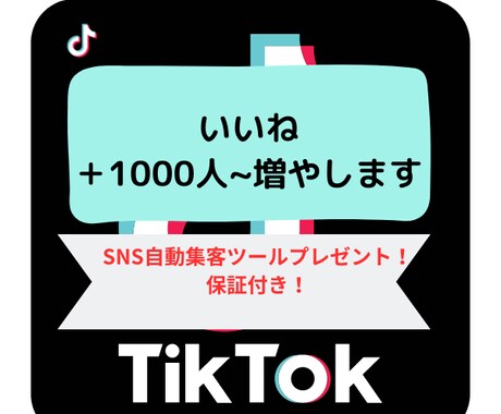 TIKTOKいいね＋1000人~拡散します 【早期納品】SNS自動集客ツールプレゼント！マニュアル付！ イメージ1