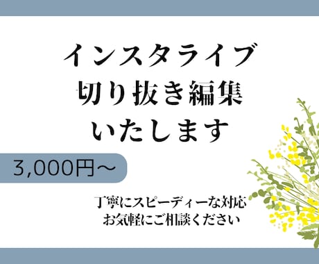 インスタライブ短く編集します 長いライブを見やすいリール動画に！切り抜き編集お任せください イメージ1