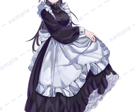 商業利用◎紫メイドさん販売いたします 表情差分9つ買い切りにて使用可能です！★購入特典あり★ イメージ2