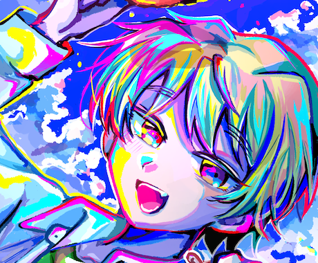 キラキラとしたキャラクターの一枚絵を描きます 色彩鮮やかなキャラクター達をお届けします イメージ1