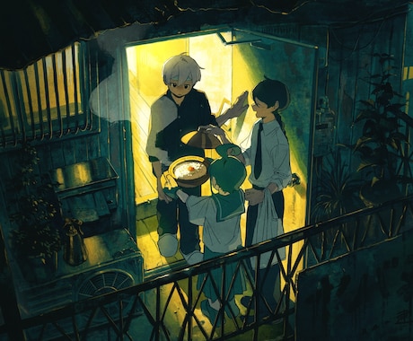 温かみのある背景込みのイラストを描きます どれだけ小物が増えても、一律料金50,000円で承ります イメージ2