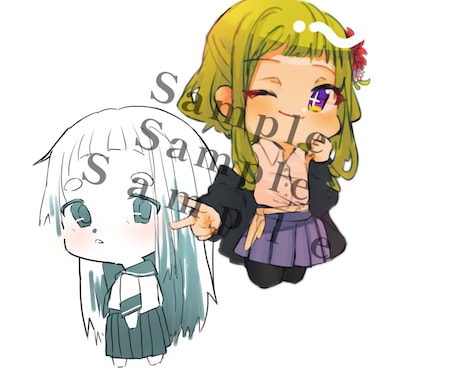 可愛い女の子のイラストを描きます お目目キラキラなのが強みです〜！！！！！！ イメージ2